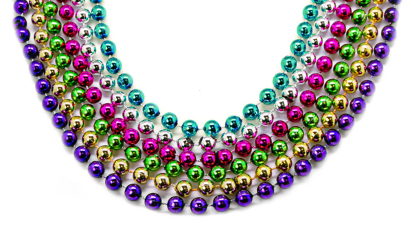 42” 10mm Round Neon Color Beads