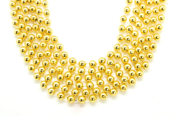 42” 10mm Round Gold Color Beads